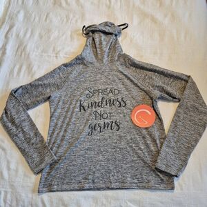 Guru Active women's gray rolled collar long sleeve active shirt, NWT